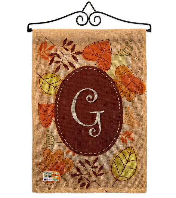 Autumn G Initial - Harvest & Autumn Fall Vertical Impressions Decorative Flags HG130033 Made In USA - Image 11