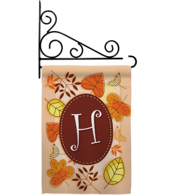Autumn H Initial - Harvest & Autumn Fall Vertical Impressions Decorative Flags HG130034 Made In USA - Image 12