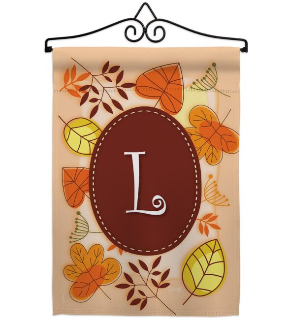 Autumn L Initial - Harvest & Autumn Fall Vertical Impressions Decorative Flags HG130038 Made In USA - Image 8