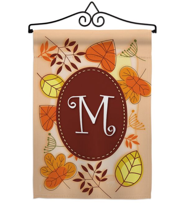 Autumn M Initial - Harvest & Autumn Fall Vertical Impressions Decorative Flags HG130039 Made In USA - Image 8