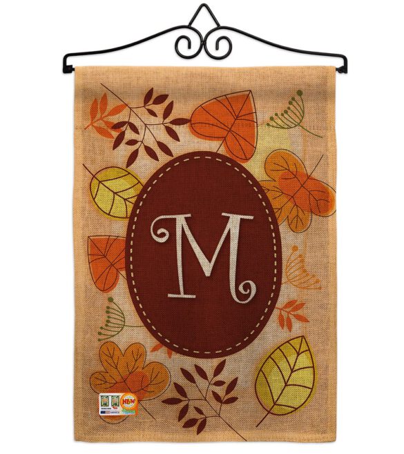 Autumn M Initial - Harvest & Autumn Fall Vertical Impressions Decorative Flags HG130039 Made In USA - Image 11