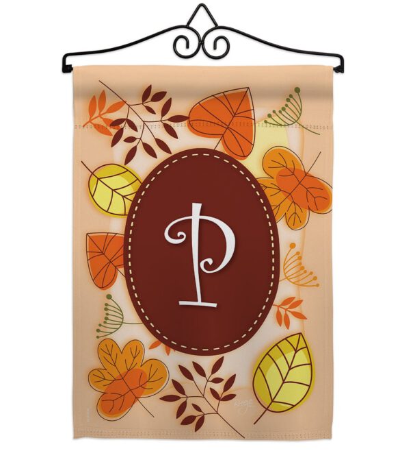 Autumn P Initial - Harvest & Autumn Fall Vertical Impressions Decorative Flags HG130042 Made In USA - Image 8
