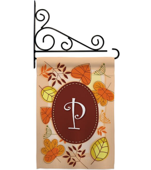 Autumn P Initial - Harvest & Autumn Fall Vertical Impressions Decorative Flags HG130042 Made In USA - Image 12