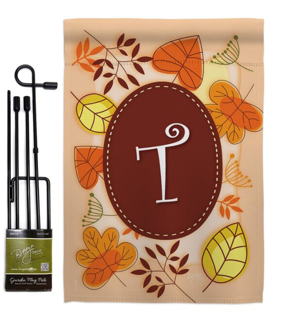 Autumn T Initial - Harvest & Autumn Fall Vertical Impressions Decorative Flags HG130046 Made In USA - Image 5