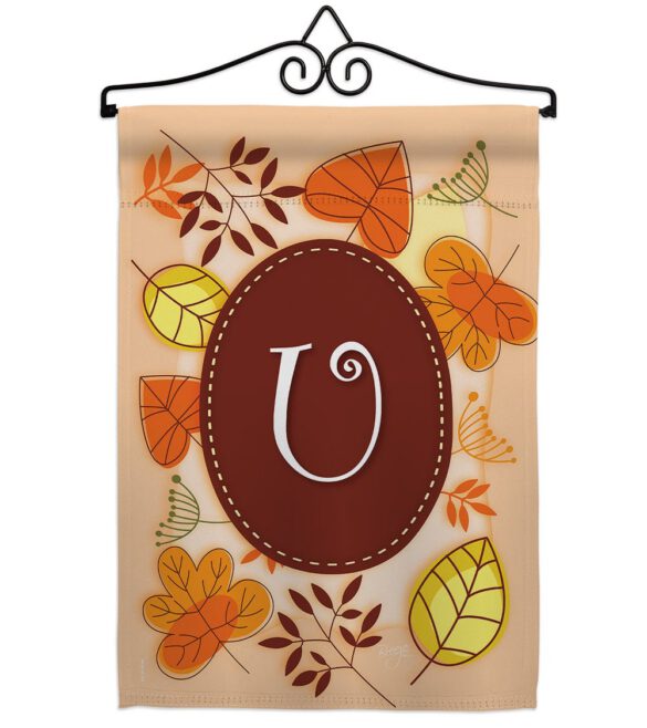 Autumn U Initial - Harvest & Autumn Fall Vertical Impressions Decorative Flags HG130047 Made In USA - Image 8