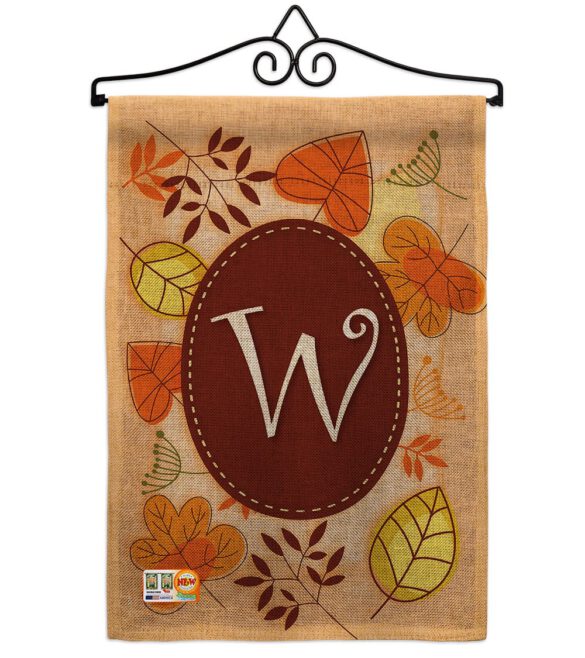Autumn W Initial - Harvest & Autumn Fall Vertical Impressions Decorative Flags HG130049 Made In USA - Image 11