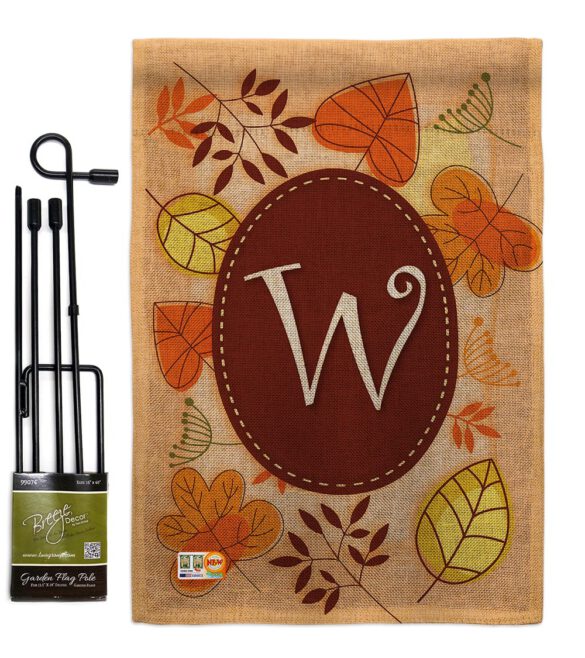 Autumn W Initial - Harvest & Autumn Fall Vertical Impressions Decorative Flags HG130049 Made In USA - Image 10