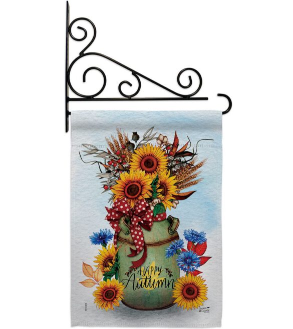 Autumn Milkcan - Harvest Autumn Fall Vertical Impressions Decorative Flags HG130421 Made In USA - Image 18