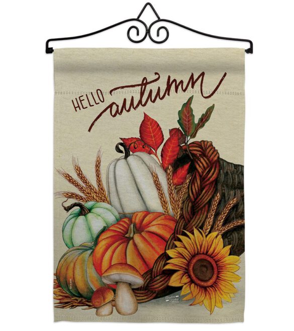 Hello Cornucopia - Harvest Autumn Fall Vertical Impressions Decorative Flags HG130423 Made In USA - Image 16