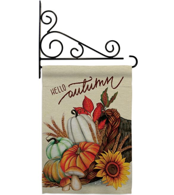 Hello Cornucopia - Harvest Autumn Fall Vertical Impressions Decorative Flags HG130423 Made In USA - Image 17