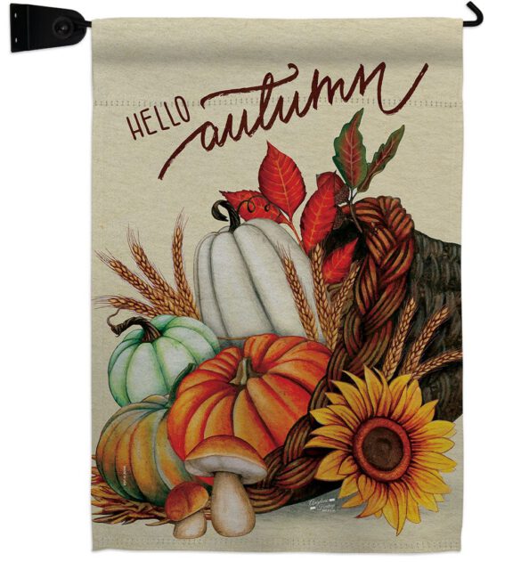 Hello Cornucopia - Harvest Autumn Fall Vertical Impressions Decorative Flags HG130423 Made In USA - Image 18