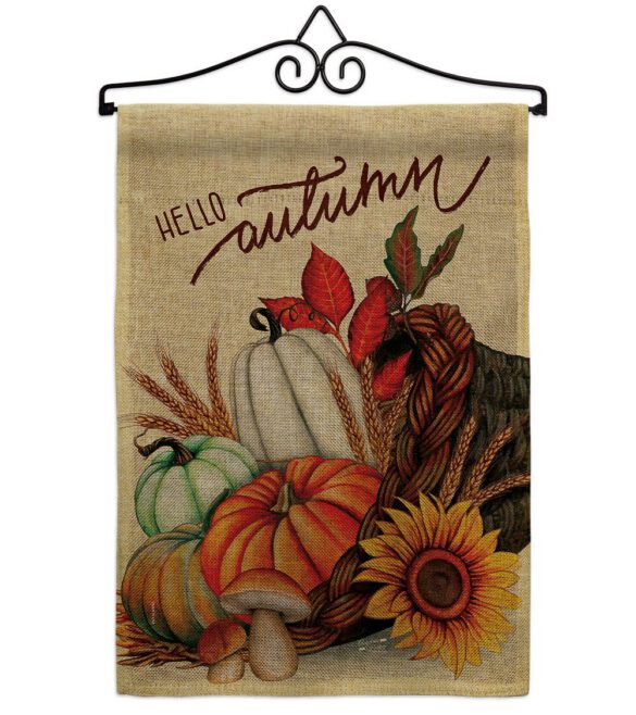 Hello Cornucopia - Harvest Autumn Fall Vertical Impressions Decorative Flags HG130423 Made In USA - Image 37