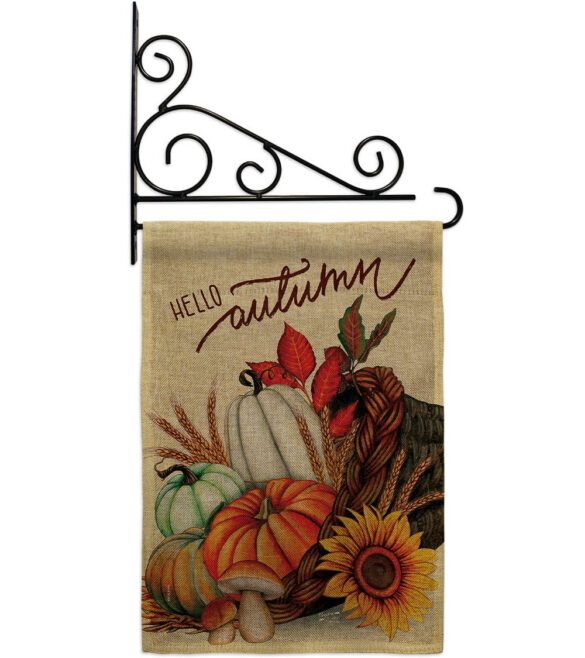 Hello Cornucopia - Harvest Autumn Fall Vertical Impressions Decorative Flags HG130423 Made In USA - Image 38