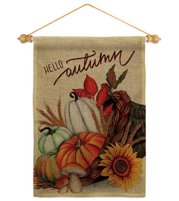 Hello Cornucopia - Harvest Autumn Fall Vertical Impressions Decorative Flags HG130423 Made In USA - Image 40