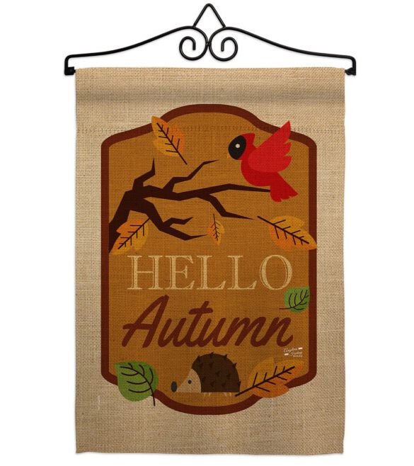 Hello Autumn - Harvest & Autumn Fall Vertical Impressions Decorative Flags HG137091 Made In USA - Image 7