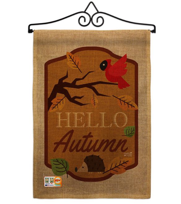 Hello Autumn - Harvest & Autumn Fall Vertical Impressions Decorative Flags HG137091 Made In USA - Image 10