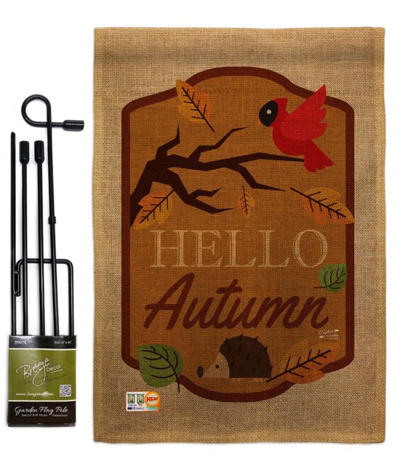 Hello Autumn - Harvest & Autumn Fall Vertical Impressions Decorative Flags HG137091 Made In USA - Image 9