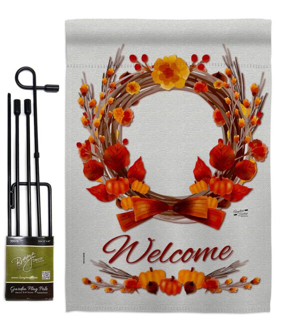 Harvest Wreath - Harvest & Autumn Fall Vertical Impressions Decorative Flags HG137111 Made In USA - Image 4