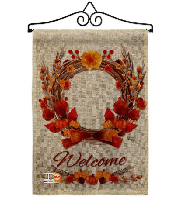 Harvest Wreath - Harvest & Autumn Fall Vertical Impressions Decorative Flags HG137111 Made In USA - Image 10