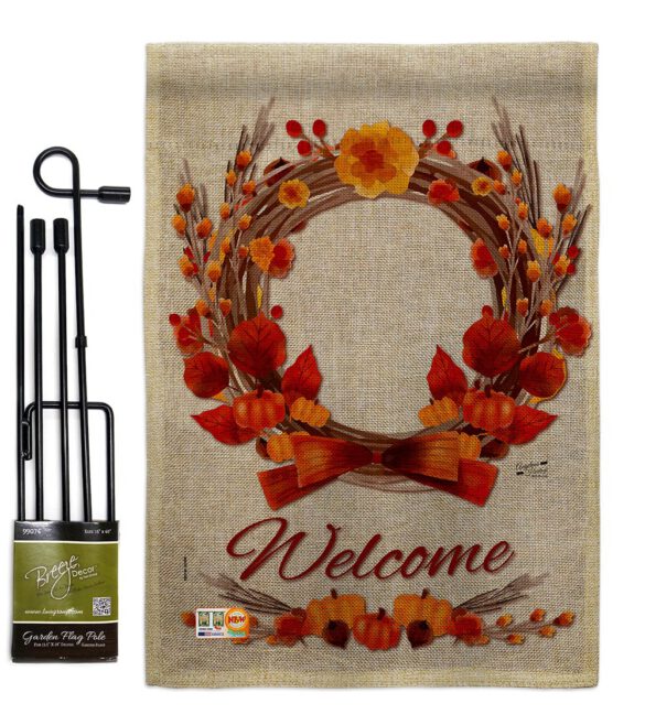 Harvest Wreath - Harvest & Autumn Fall Vertical Impressions Decorative Flags HG137111 Made In USA - Image 9