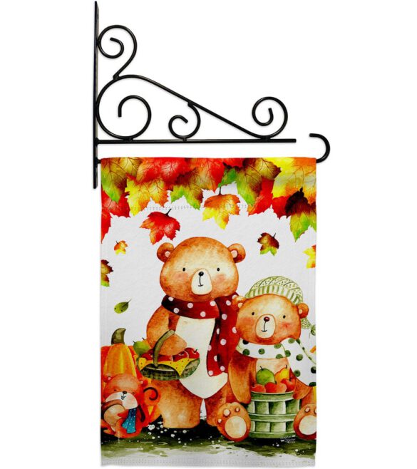 Autumn Bears - Harvest & Autumn Fall Vertical Impressions Decorative Flags HG137587 Made In USA - Image 9