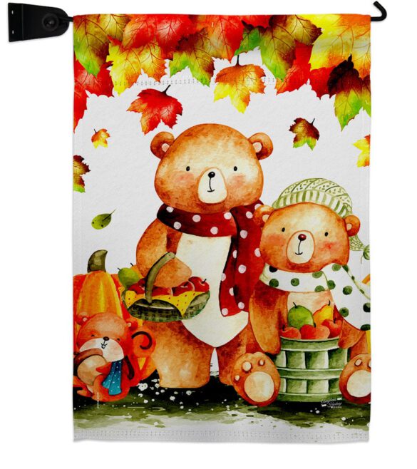 Autumn Bears - Harvest & Autumn Fall Vertical Impressions Decorative Flags HG137587 Made In USA - Image 10