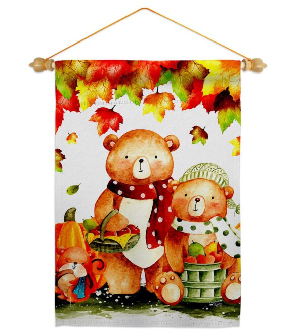 Autumn Bears - Harvest & Autumn Fall Vertical Impressions Decorative Flags HG137587 Made In USA - Image 11