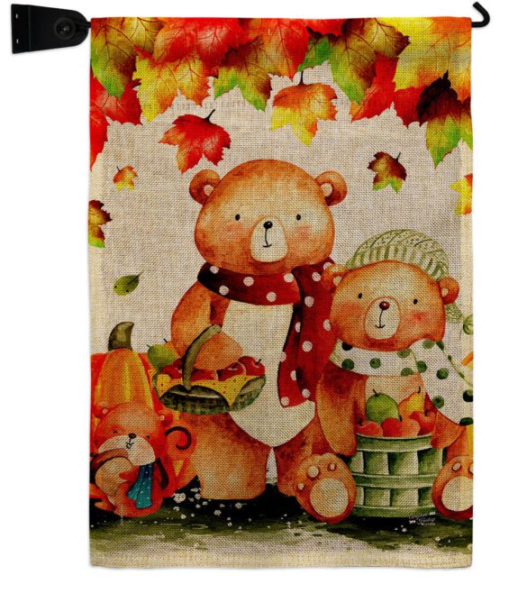 Autumn Bears - Harvest & Autumn Fall Vertical Impressions Decorative Flags HG137587 Made In USA - Image 22