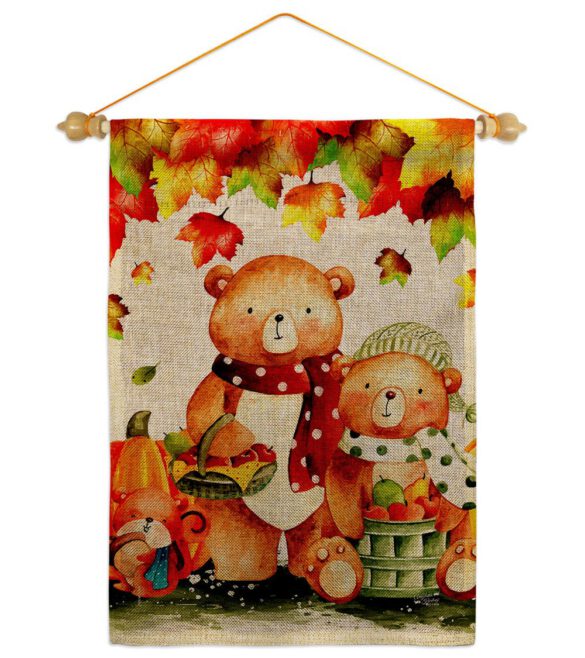 Autumn Bears - Harvest & Autumn Fall Vertical Impressions Decorative Flags HG137587 Made In USA - Image 23
