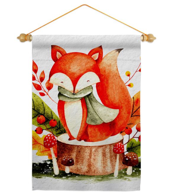 Autumn Fox - Harvest & Autumn Fall Vertical Impressions Decorative Flags HG137595 Made In USA - Image 11