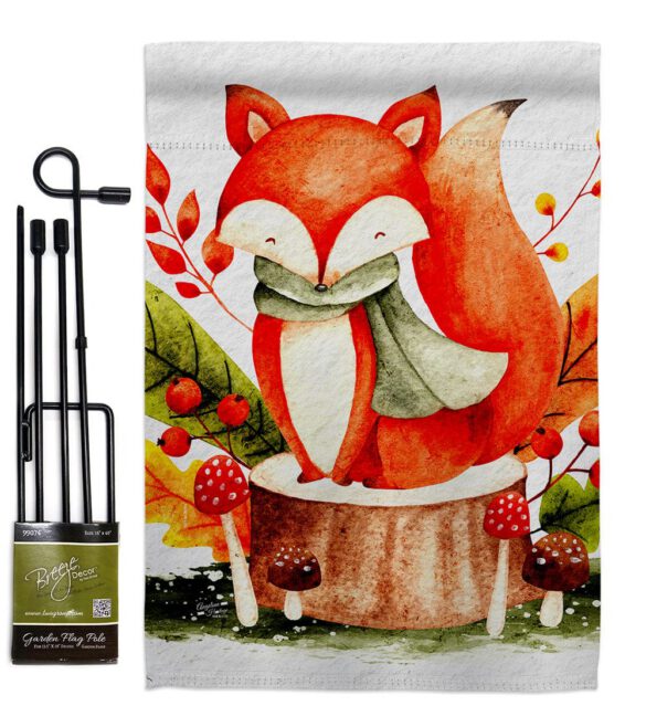 Autumn Fox - Harvest & Autumn Fall Vertical Impressions Decorative Flags HG137595 Made In USA - Image 5