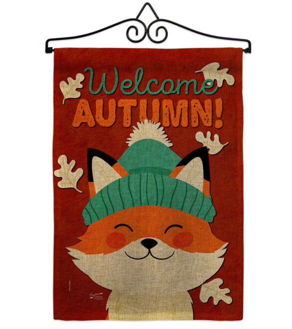 Autumn Foxy - Harvest & Autumn Fall Vertical Impressions Decorative Flags HG137608 Made In USA - Image 20