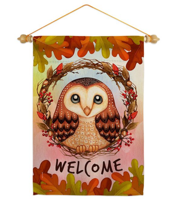 Autumn Owl - Harvest & Autumn Fall Vertical Impressions Decorative Flags HG192355 Made In USA - Image 24