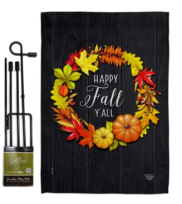 Fall Wreath - Harvest & Autumn Fall Vertical Impressions Decorative Flags HG192630 Made In USA - Image 4