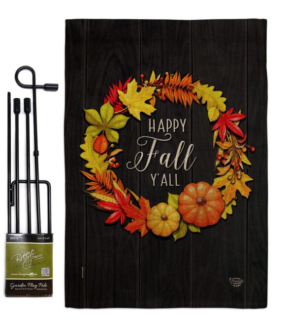 Fall Wreath - Harvest & Autumn Fall Vertical Impressions Decorative Flags HG192630 Made In USA - Image 14