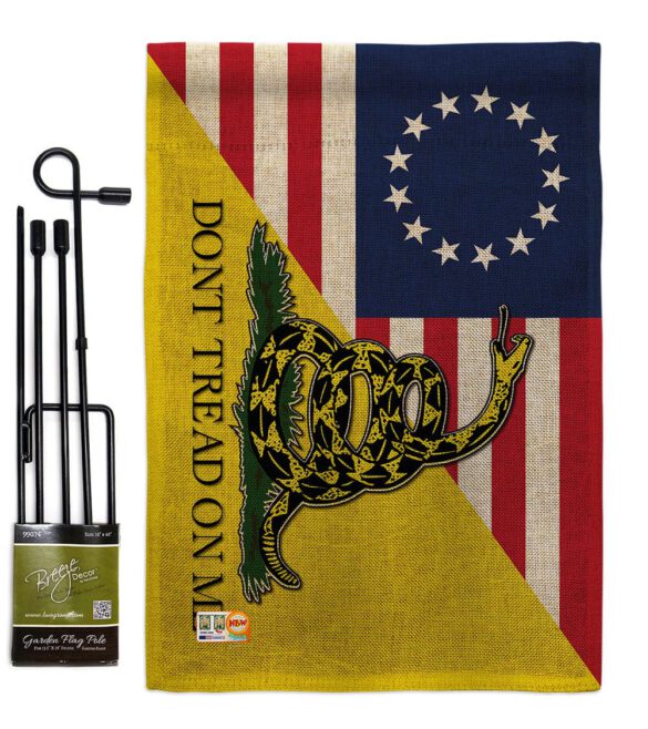 Betsy Ross Don't Tread On Me - Historic Americana Vertical Impressions Decorative Flags HG140724 Made In USA - Image 14