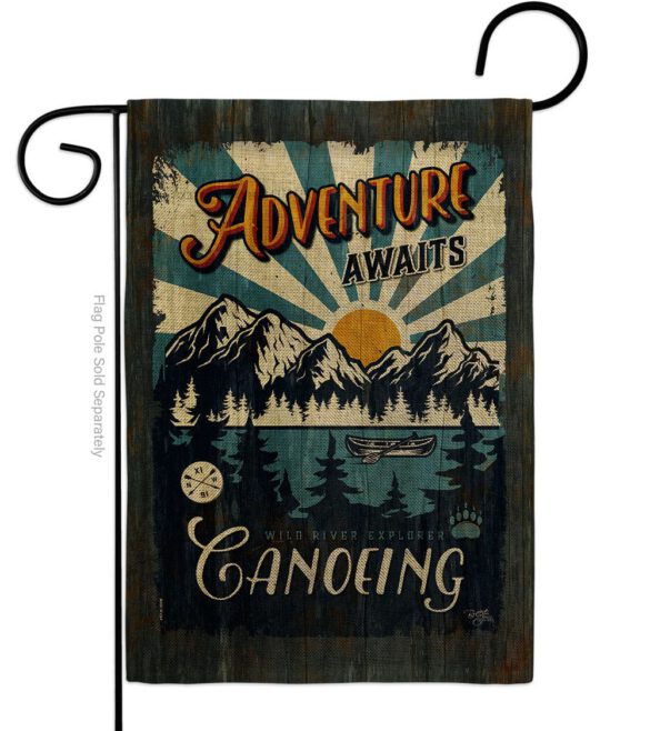 Awaits Canoeing - Hobbies Interests Vertical Impressions Decorative Flags HG109083 Made In USA - Image 12