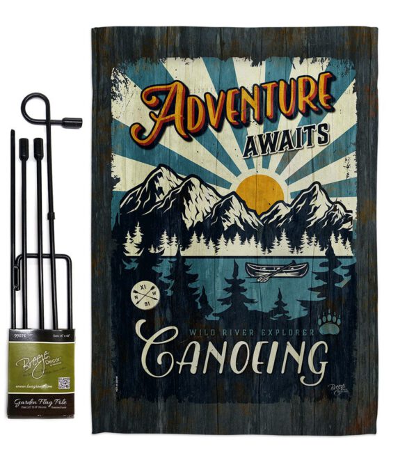 Awaits Canoeing - Hobbies Interests Vertical Impressions Decorative Flags HG109083 Made In USA - Image 5