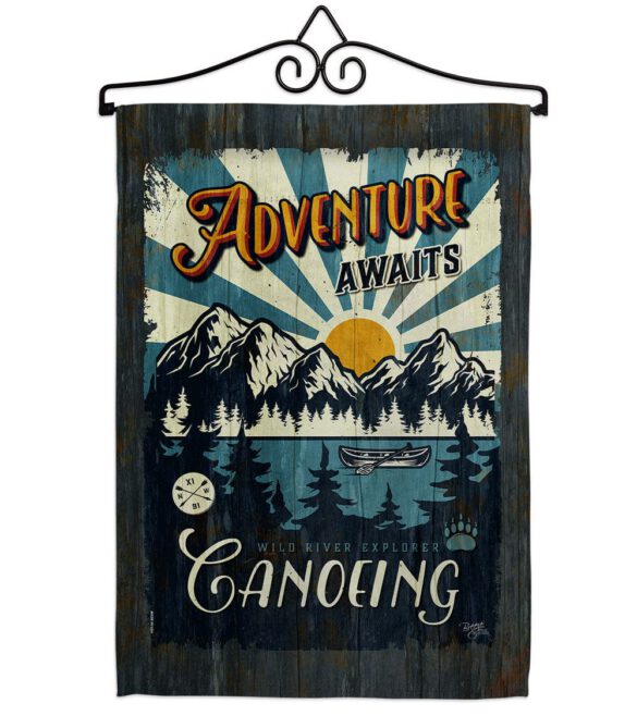Awaits Canoeing - Hobbies Interests Vertical Impressions Decorative Flags HG109083 Made In USA - Image 8