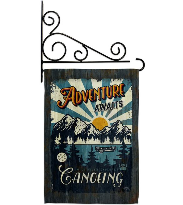Awaits Canoeing - Hobbies Interests Vertical Impressions Decorative Flags HG109083 Made In USA - Image 9