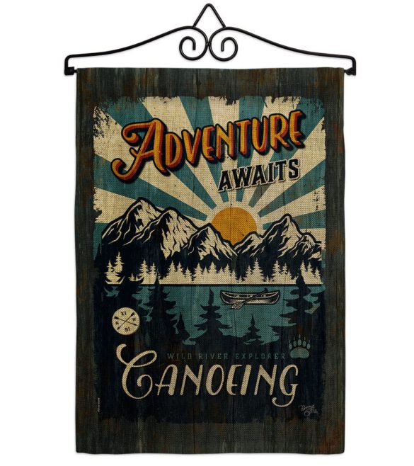Awaits Canoeing - Hobbies Interests Vertical Impressions Decorative Flags HG109083 Made In USA - Image 18