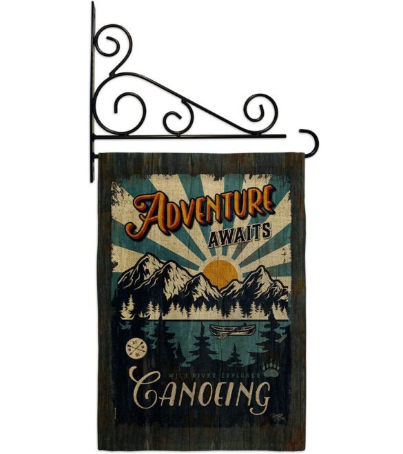 Awaits Canoeing - Hobbies Interests Vertical Impressions Decorative Flags HG109083 Made In USA - Image 19