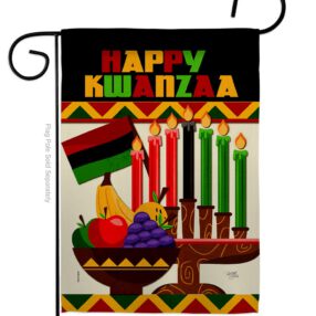 Happy Kwanzaa African - Kwanzaa Winter Vertical Impressions Decorative Flags HG114236 Made In USA