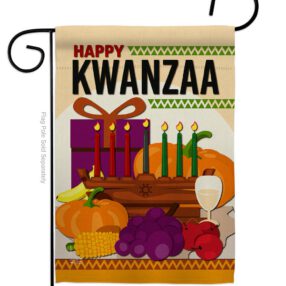 Happy Kwanzaa Party - Kwanzaa Winter Vertical Impressions Decorative Flags HG137337 Made In USA