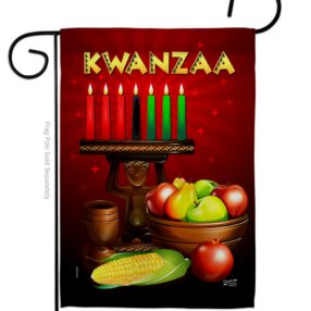 Greeting Kwanzaa - Kwanzaa Winter Vertical Impressions Decorative Flags HG137338 Made In USA