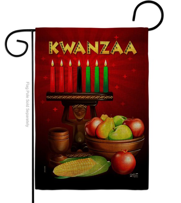 Greeting Kwanzaa - Kwanzaa Winter Vertical Impressions Decorative Flags HG137338 Made In USA - Image 11