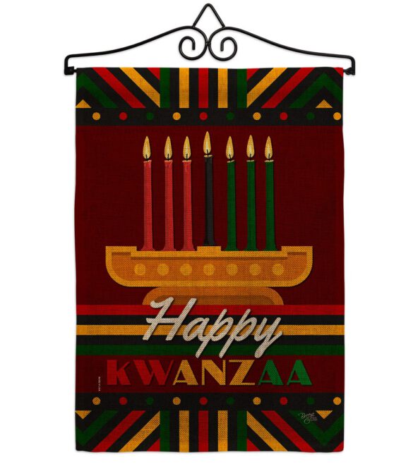 Happy Kwanzaa - Kwanzaa Winter Vertical Impressions Decorative Flags HG114233 Made In USA - Image 15