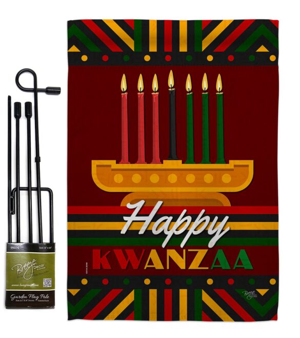 Happy Kwanzaa - Kwanzaa Winter Vertical Impressions Decorative Flags HG114233 Made In USA - Image 4