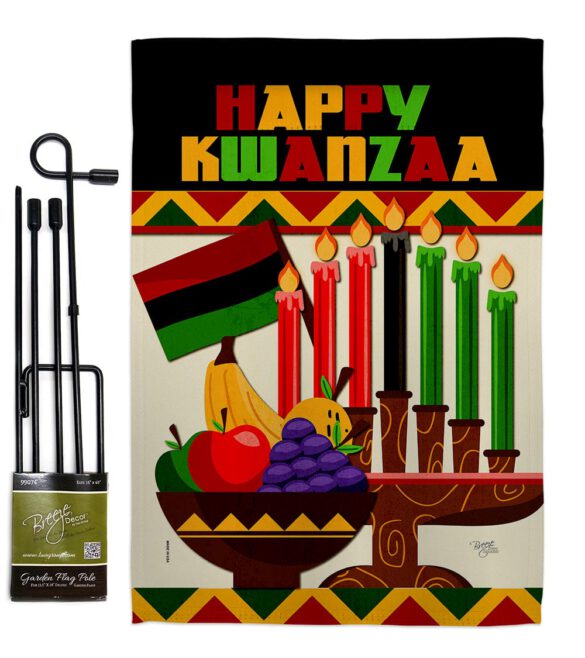 Happy Kwanzaa African - Kwanzaa Winter Vertical Impressions Decorative Flags HG114236 Made In USA - Image 4
