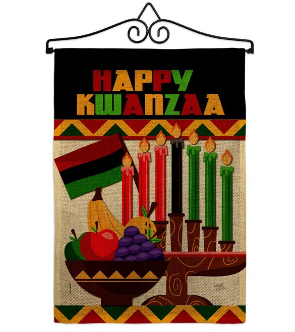 Happy Kwanzaa African - Kwanzaa Winter Vertical Impressions Decorative Flags HG114236 Made In USA - Image 15
